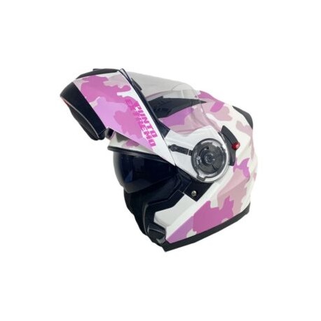 CASCO PUNTO EXTREMO ABATIBLE XR650 ROSA CAMO MATE