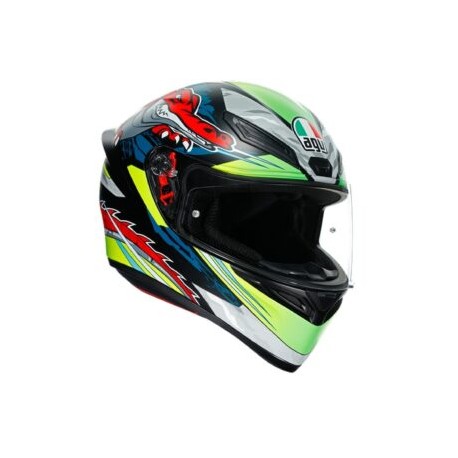CASCO CERRADO AGV K-1 E2205 MULTI DUNDEE LIMA/ROJ/MATE