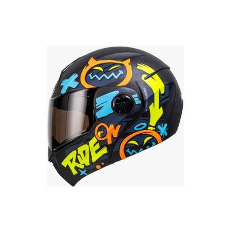 CASCO ICH ABATIBLE MOVE NEGRO MATTE AMARILLO